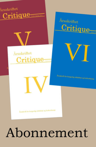 Bliv abonnent på Årsskriftet Critique